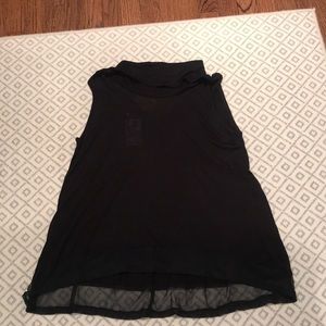 Black tank with sheer tulle trim